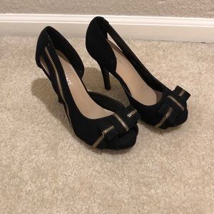 Black zipper heels